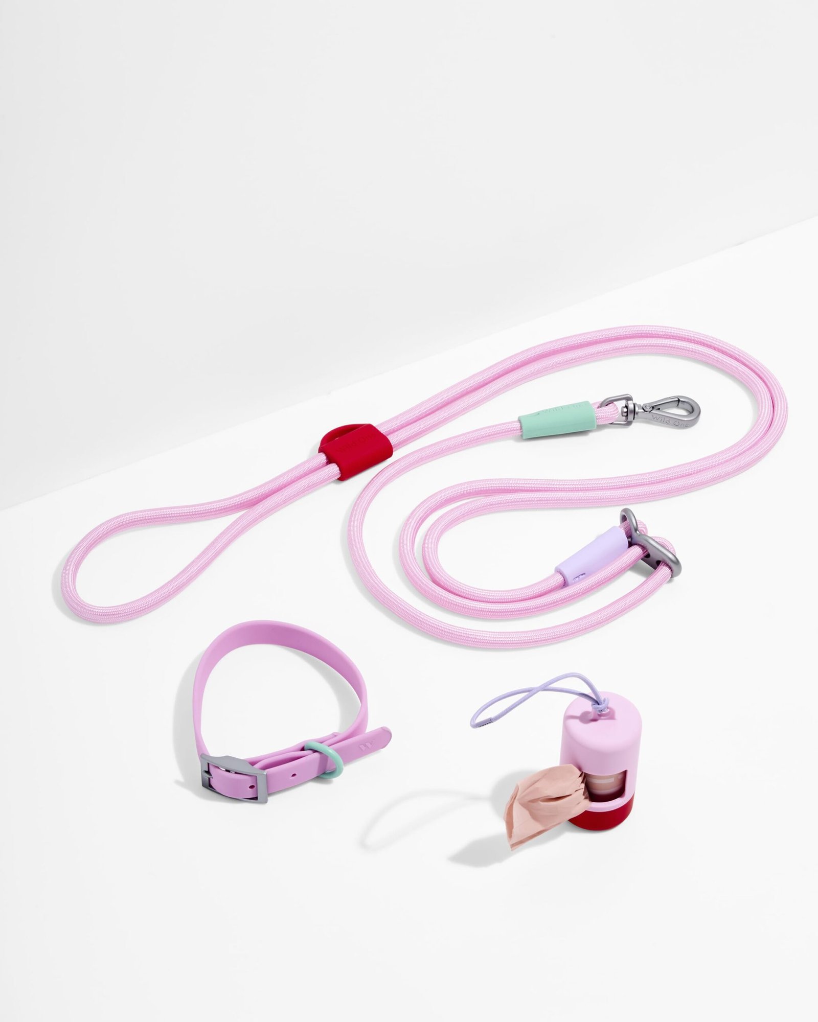 WO_VM_WalkKitCollar_RopeLeash_Bubblegum_PDP_01_4x5_Web Waterproof Collar + Hands-Free Rope Leash Walk Kit - Image 1