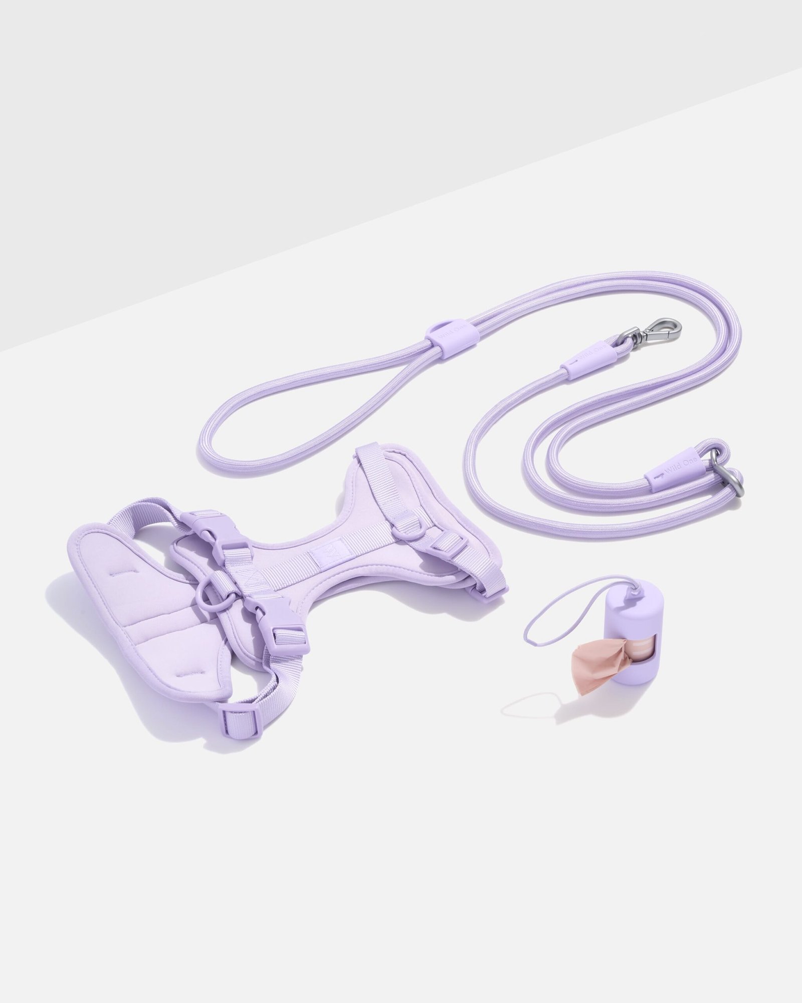 WO_VM_WalkKitHarness_RopeLeash_ClassicHarness_Lilac_PDP_01_4x5_Web Cushioned Harness + Hands-Free Rope Leash Walk Kit - Image 1
